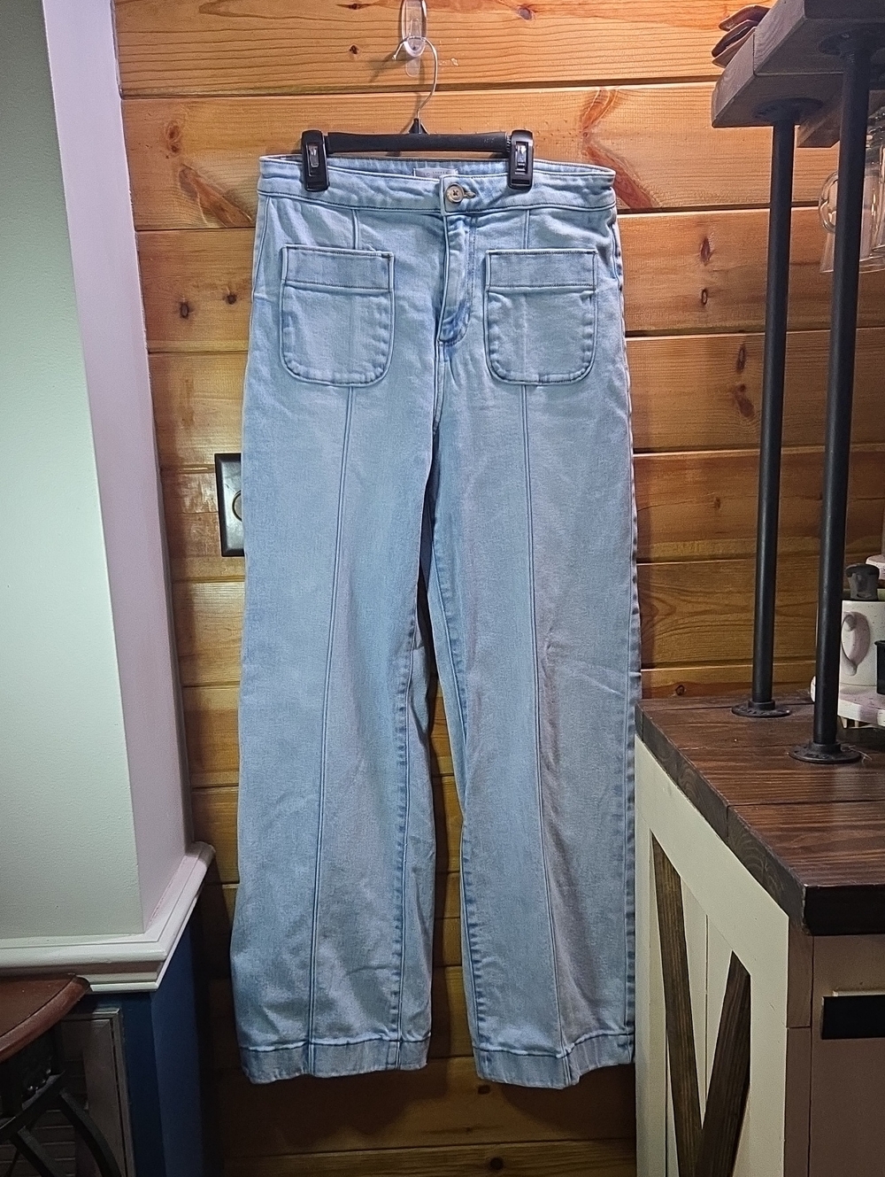 LC Lauren Conrad Light Blue Flared Wide-Leg Jeans Size 10